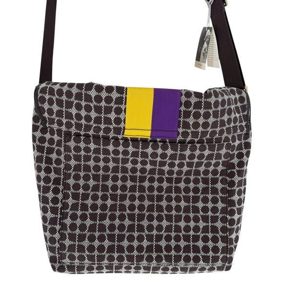 Y2K Kate Spade Classic Noel Dot Messenger Baby Diaper Bag Brown Stripe Weekender - Picture 10 of 12
